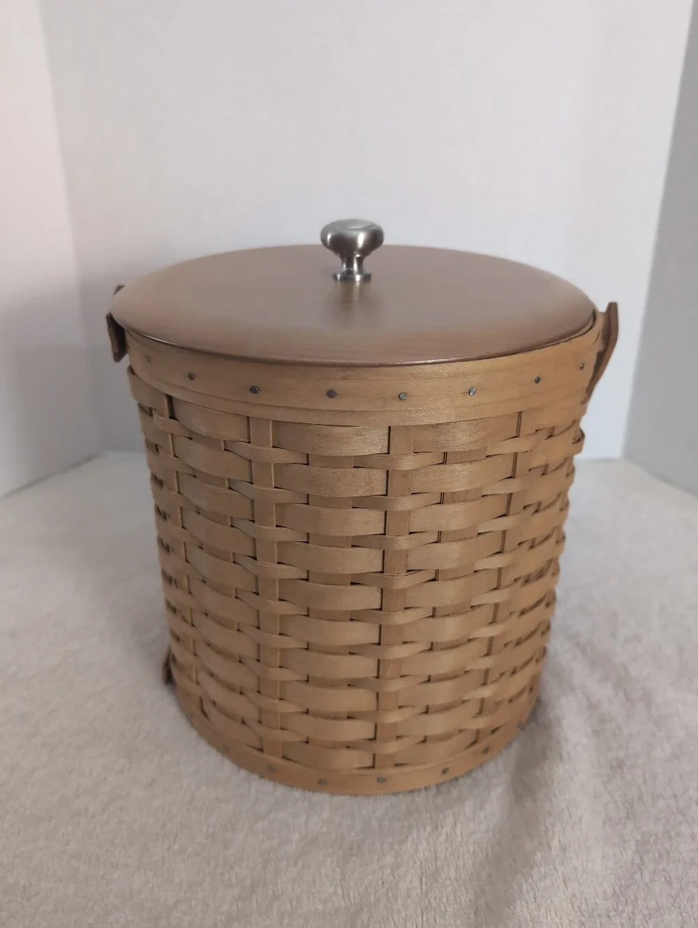 Vintage 2003 Longaberger Ice Bucket Basket With Lid, Liner & Insulated Protector